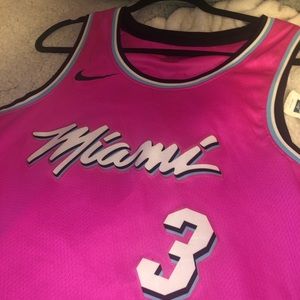 authentic nike miami heat wade jersey size L